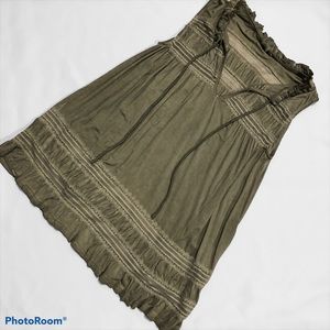 POL Lace Ruffle Tie-neck Sleeveless Top